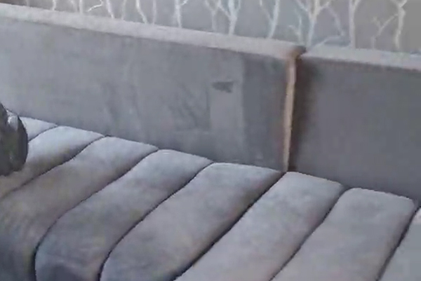 Sofa cleaning - before and after